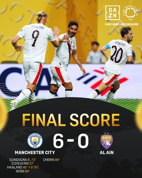 CDM Clubs 25 (Groupe G) : Surclassant Al Aïn, City file en huitièmes CDM Clubs 25 (Groupe G) : Surclassant Al Aïn, City file en huitièmes