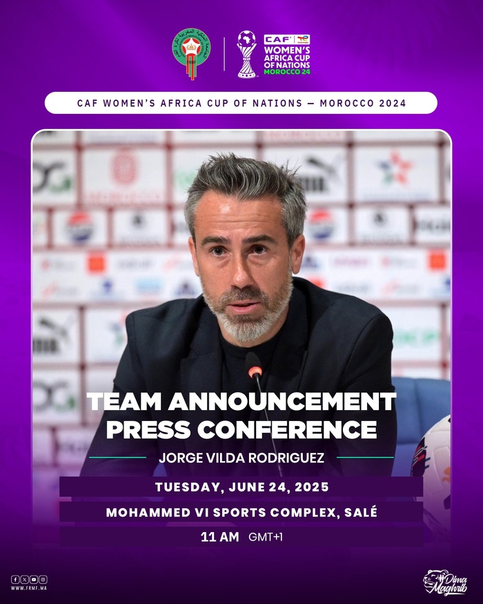 CAN (f) Maroc 24 : Conférence de presse de Jorge Vilda ce mardi CAN (f) Maroc 24 : Conférence de presse de Jorge Vilda ce mardi