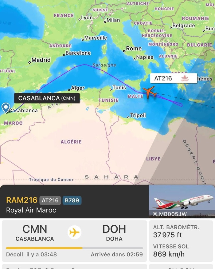 Royal Air Maroc annule ses vols vers le Qatar, un vol rebrousse chemin vers Casablanca 