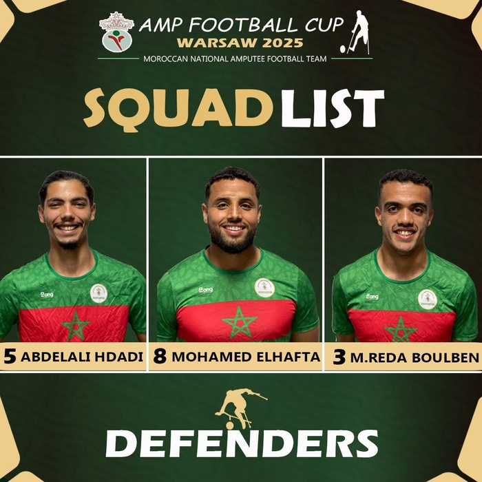 Foot pour amputés : L’Equipe nationale à Varsovie, ce week-end, pour l’Amp Futbol Cup 25 Foot pour amputés : L’Equipe nationale à Varsovie, ce week-end, pour l’Amp Futbol Cup 25