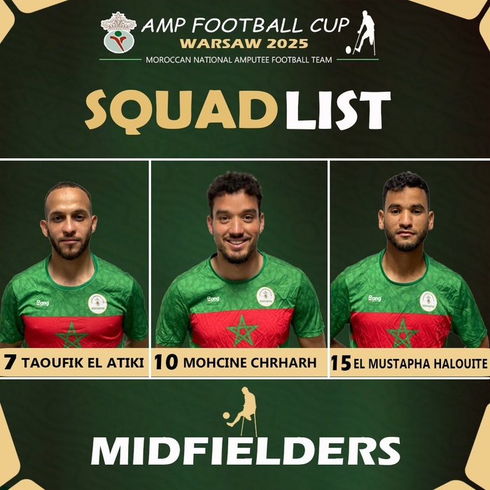 Foot pour amputés : L’Equipe nationale à Varsovie, ce week-end, pour l’Amp Futbol Cup 25 Foot pour amputés : L’Equipe nationale à Varsovie, ce week-end, pour l’Amp Futbol Cup 25