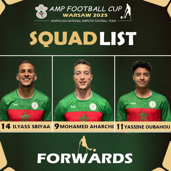 Foot pour amputés : L’Equipe nationale à Varsovie, ce week-end, pour l’Amp Futbol Cup 25 Foot pour amputés : L’Equipe nationale à Varsovie, ce week-end, pour l’Amp Futbol Cup 25