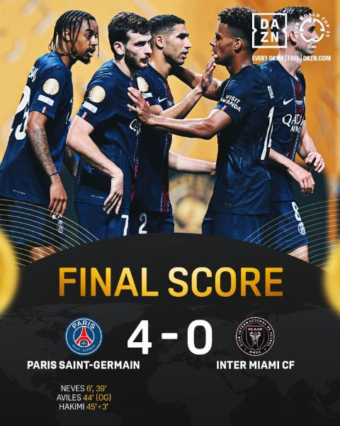 CDM. Clubs / PSG–Inter Miami : Hakimi buteur lors la démonstration parisienne face à un Messi impuissant CDM. Clubs / PSG–Inter Miami : Hakimi buteur lors la démonstration parisienne face à un Messi impuissant