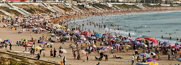 Canicule : Les plages d’El Jadida prises d’assaut par les estivants Canicule : Les plages d’El Jadida prises d’assaut par les estivants
