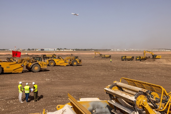 Début des travaux de terrassement du chantier du nouveau terminal de l’aéroport Mohammed V de Casablanca. DR ONDA Début des travaux de terrassement du chantier du nouveau terminal de l’aéroport Mohammed V de Casablanca. DR ONDA
