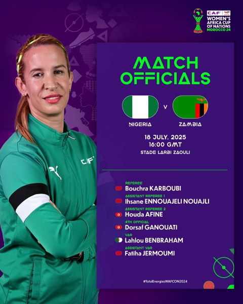CAN (f) Maroc 2024 : Les arbitres désignés pour les quarts de finale de ce vendredi CAN (f) Maroc 2024 : Les arbitres désignés pour les quarts de finale de ce vendredi
