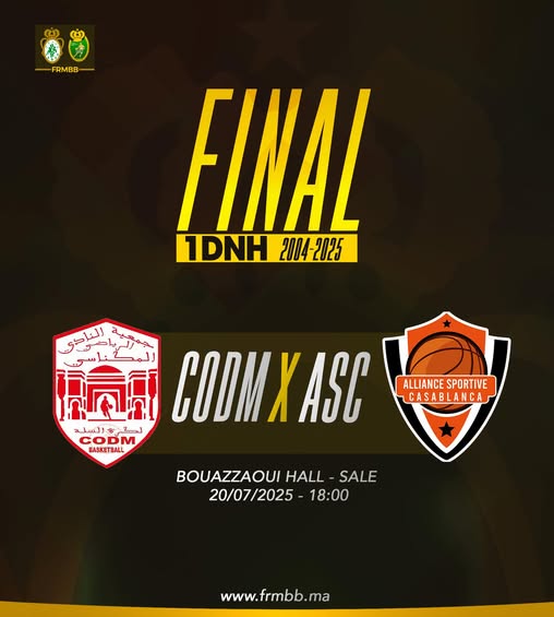 Basket / Finale .Première division : Aujourd'hui , ‘’CODM - Rabita’’ pour le sacre dès 18h00 à Salé Basket / Finale .Première division : Aujourd'hui , ‘’CODM - Rabita’’ pour le sacre dès 18h00 à Salé