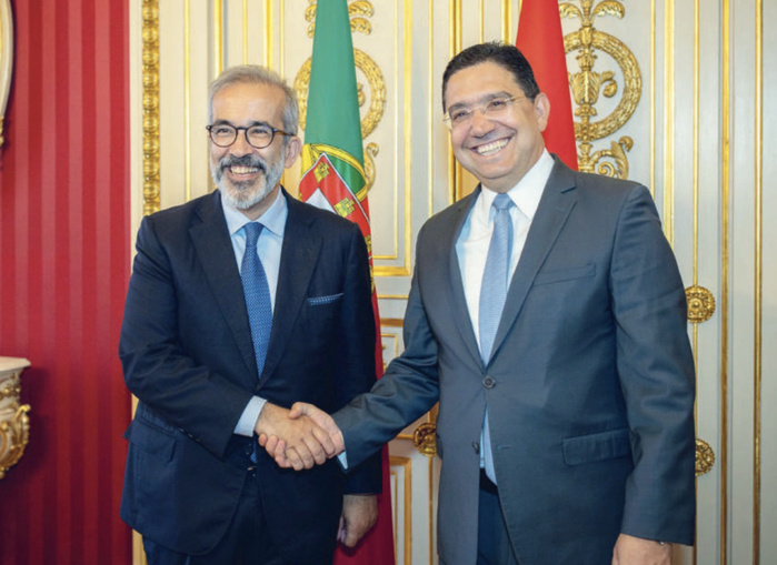 Nasser Bourita, MAE, et son homologue portugais, Paulo Rangel.