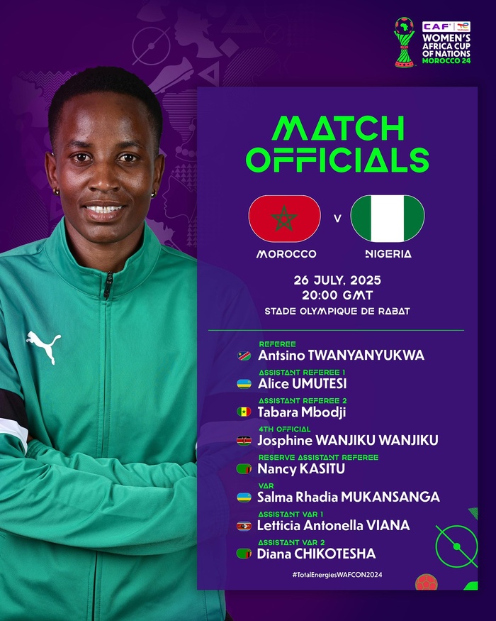 Finale Maroc-Nigeria : Une Namibienne au sifflet Finale Maroc-Nigeria : Une Namibienne au sifflet