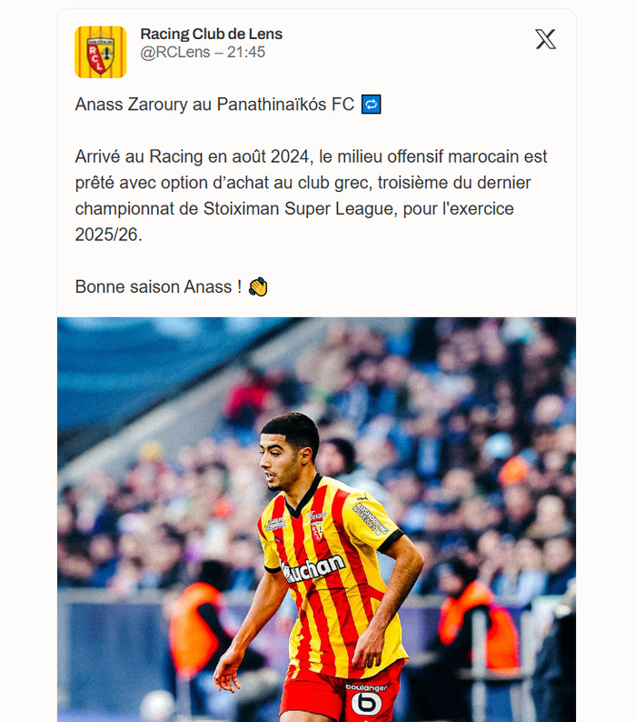 Transfert : Zaroury prend la place d’Ounahi ! Transfert : Zaroury prend la place d’Ounahi !