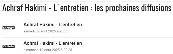 Médias : Ce soir, Hakimi en prime sur Canal+ dès 19h30 Médias : Ce soir, Hakimi en prime sur Canal+ dès 19h30