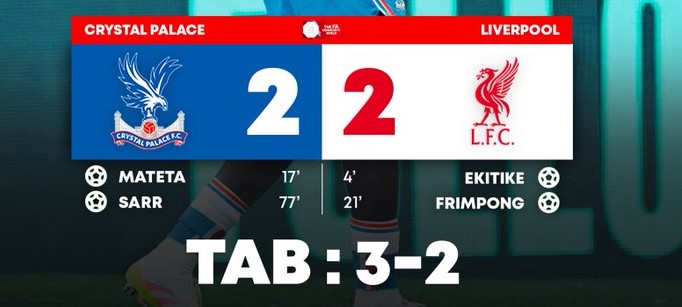 Foot anglais / Community Shield : Crystal Palace surprend Liverpool Foot anglais / Community Shield : Crystal Palace surprend Liverpool