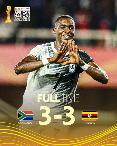CHAN 2024 : L’Ouganda arrache sa qualification face à l’Afrique du Sud CHAN 2024 : L’Ouganda arrache sa qualification face à l’Afrique du Sud
