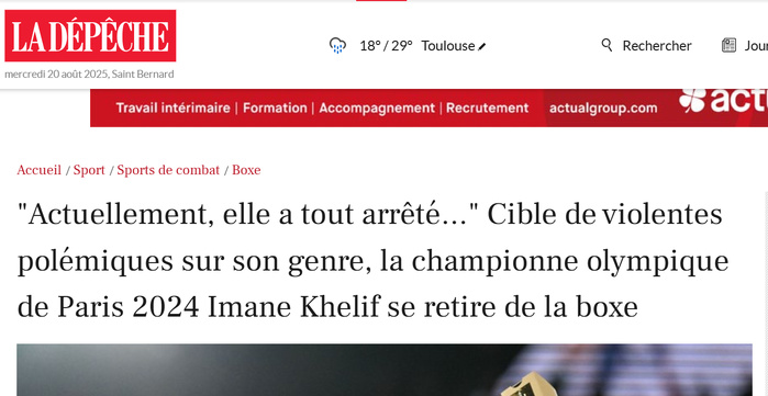Boxe : L’Algérien(ne) Khelif jette l’éponge ! Boxe : L’Algérien(ne) Khelif jette l’éponge !