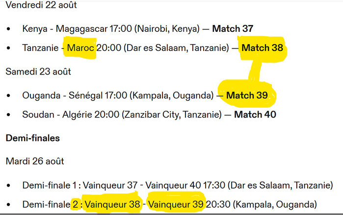 CHAN 2024 : Les Lions demi-finalistes contre le Sénégal ou l'Ouganda mardi prochain CHAN 2024 : Les Lions demi-finalistes contre le Sénégal ou l'Ouganda mardi prochain