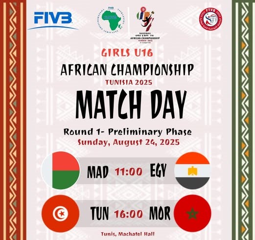 CHAN U16 de Volley-ball 2025 : Double Maroc-Tunisie au programme ce dimanche CHAN U16 de Volley-ball 2025 : Double Maroc-Tunisie au programme ce dimanche