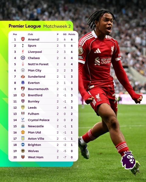 Premier League (J2) : Liverpool renverse Newcastle dans le temps additionnel !