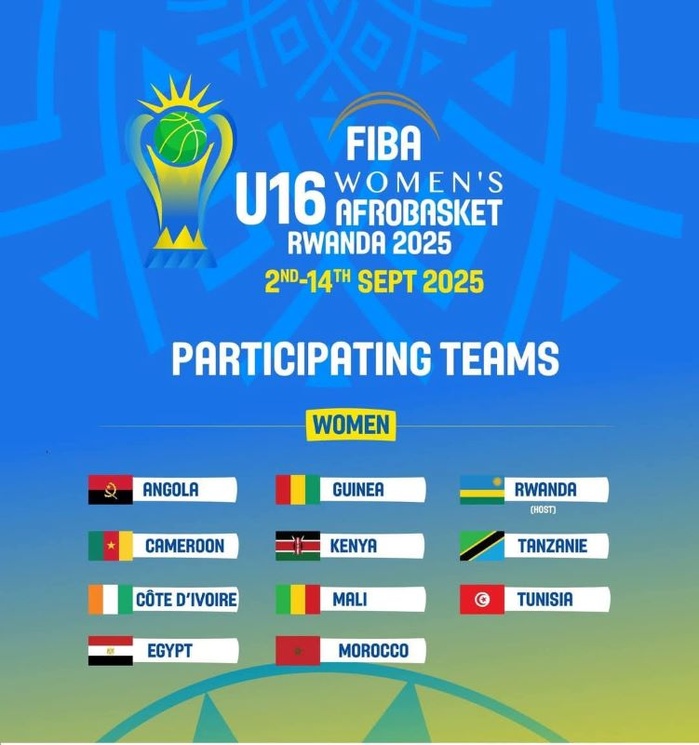 Afro Basket U16 Rwanda 2025 : Programme du premier tour des Lioncelles et des Lionceaux Afro Basket U16 Rwanda 2025 : Programme du premier tour des Lioncelles et des Lionceaux