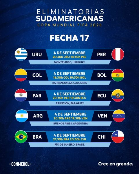 Qualifs CDM 2026 / Zone Amérique du Sud : Programme de cette nuit Qualifs CDM 2026 / Zone Amérique du Sud : Programme de cette nuit