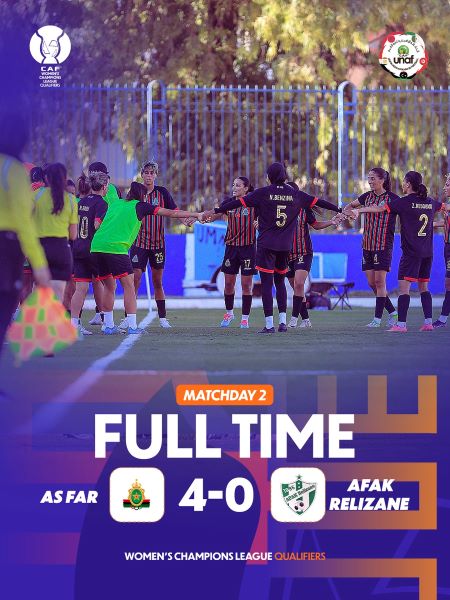 LDC (F) CAF/UNAF : L’AS FAR écrase Afak d’Algérie, dans le viseur la qualification ! LDC (F) CAF/UNAF : L’AS FAR écrase Afak d’Algérie, dans le viseur la qualification !