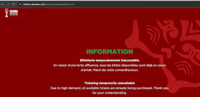 Billetterie CAN 2025 : la CAF reporte la mise en vente Billetterie CAN 2025 : la CAF reporte la mise en vente