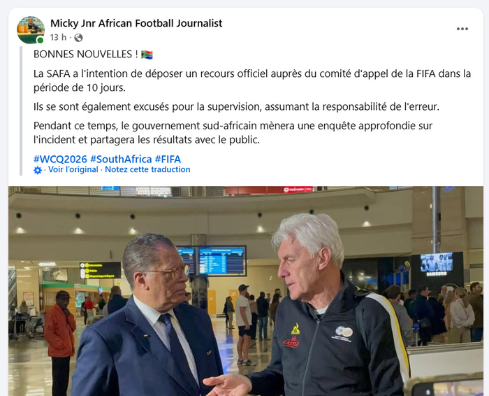 FIFA / Qualifs CDM 26 : L’Afrique du Sud sanctionnée, le Bénin prend la tête du groupe