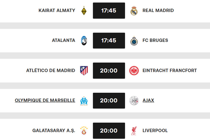 LDC / J2 phase de ligue : une soirée bien chargée ce mardi !