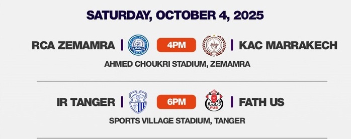 Botola D1 / J4 : l’IRT pour confirmer, RCAZ, KACM et FUS pour réagir ! Botola D1 / J4 : l’IRT pour confirmer, RCAZ, KACM et FUS pour réagir !