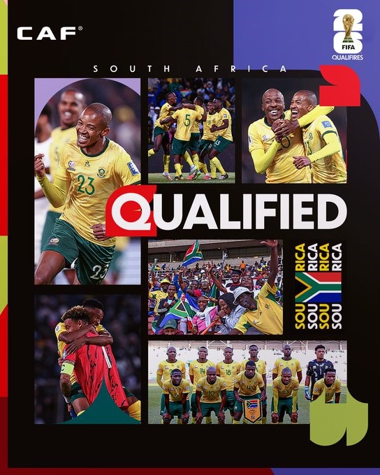 CDM 2026 : L’Afrique du Sud 7e nation africaine qualifiée CDM 2026 : L’Afrique du Sud 7e nation africaine qualifiée