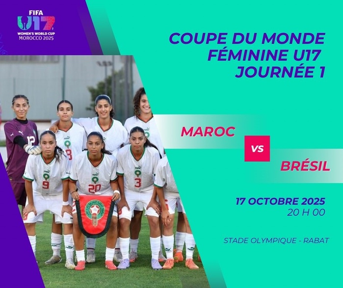 CDM U17 (F) 2025: MAROC-BRESIL, ce soir, pour lancer la compétition au Stade Olympique de Rabat CDM U17 (F) 2025: MAROC-BRESIL, ce soir, pour lancer la compétition au Stade Olympique de Rabat