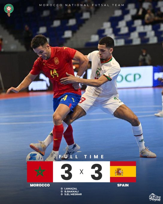 Futsal amical: Les Lions de l’Atlas et la Rojita dos à dos (3-3) Futsal amical: Les Lions de l’Atlas et la Rojita dos à dos (3-3)