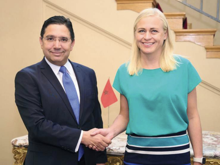 Nasser Bourita et son homologue finlandaise, Mme Elina Valtonen.
