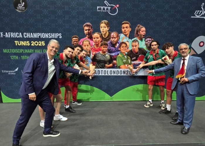 Championnats d’Afrique de tennis de table 2025 : Le Maroc termine sur la 3e marche du podium africain