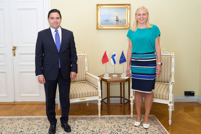 Nasser Bourita et son homologue finlandaise, Mme Elina Valtonen.
