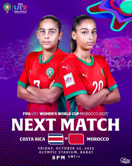 CDM (f) U17 (f) : le Maroc joue sa survie face au Costa Rica ce soir CDM (f) U17 (f) : le Maroc joue sa survie face au Costa Rica ce soir