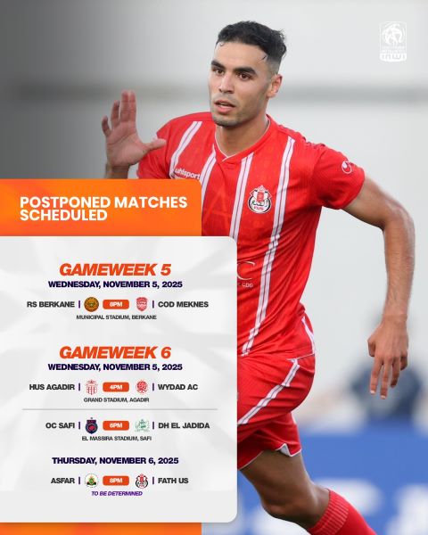 Botola D1 : programme de la J7 et des matchs en retard (J5 et J6) Botola D1 : programme de la J7 et des matchs en retard (J5 et J6)