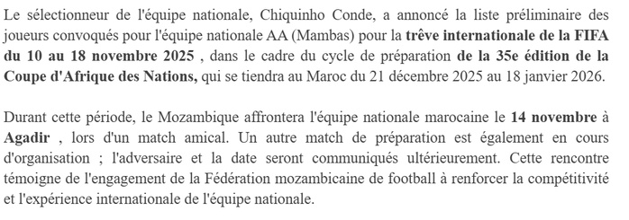 Prépa CAN Maroc 2025 : Les Lions affronteront les Mambas Prépa CAN Maroc 2025 : Les Lions affronteront les Mambas