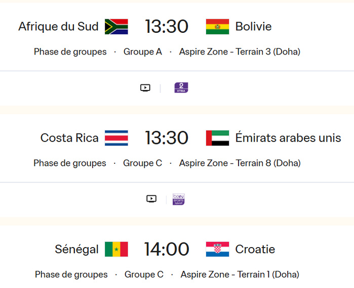 CDM (M) U17 Qatar25 / Programme du jour : Les Lionceaux en lice ce lundi au Qatar