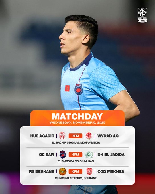 Botola D1/ MAJ : Programme du jour