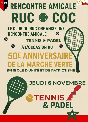 ​TENNIS : À l'occasion du 50e anniversaire de la marche verte… RUC vs COC, Unité et patriotisme !