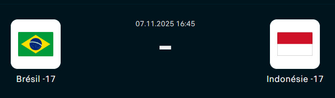 CDM U17 Qatar 25 : El Fariq et Nassiri désignés arbitres du match Brésil–Indonésie ce vendredi