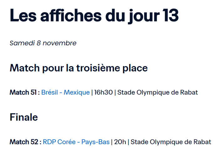 Clape de fin. Mondial (F) U17 Maroc 25 :La Corée du Nord défend son titre face aux Pays-Bas ce soir à Rabat Clape de fin. Mondial (F) U17 Maroc 25 :La Corée du Nord défend son titre face aux Pays-Bas ce soir à Rabat