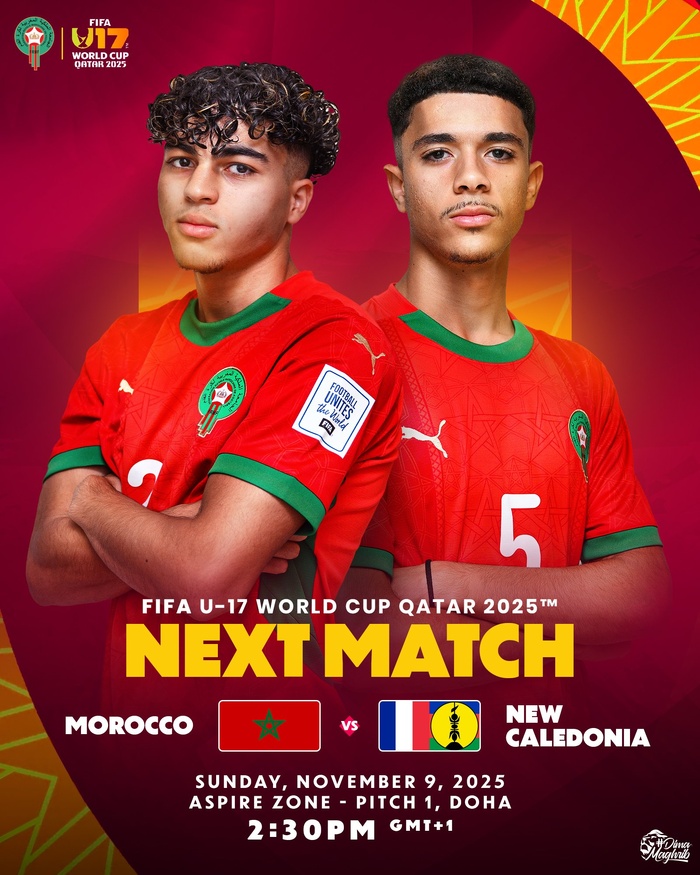 CDM U17 Qatar 25 / Maroc-Nouvelle Calédonie : Les Lionceaux, en détresse XXL, auront-ils la force de régir cet après-midi ? CDM U17 Qatar 25 / Maroc-Nouvelle Calédonie : Les Lionceaux, en détresse XXL, auront-ils la force de régir cet après-midi ?