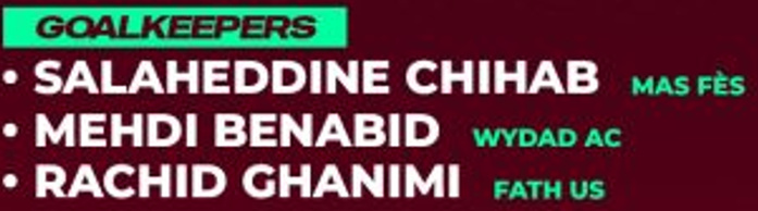 Equipe nationale A’ : La Liste de Sektioui pour la préparation à la 2e Coupe arabe FIFA Equipe nationale A’ : La Liste de Sektioui pour la préparation à la 2e Coupe arabe FIFA