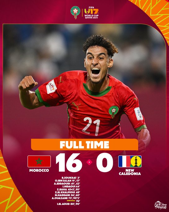 CDM U17 Qatar: les Lionceaux, sans pitié pour la Nouvelle Calédonie, s' approchent de la qualification