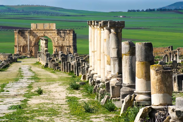 La cité romaine Volubilis, près de Meknès La cité romaine Volubilis, près de Meknès