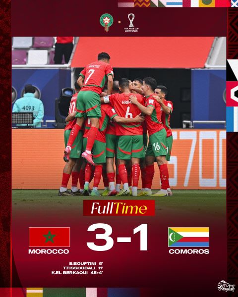Coupe Arabe FIFA / Maroc-Comores : Les Lions vainqueurs malgré le retour en force des Comores