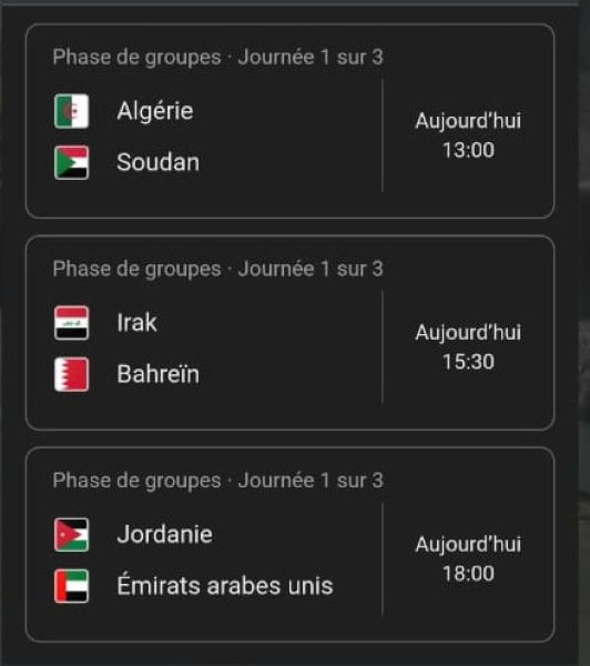 Coupe Arabe FIFA 2025 : le programme du jour