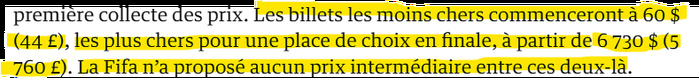 CDM 2026 : une billetterie hors de portée