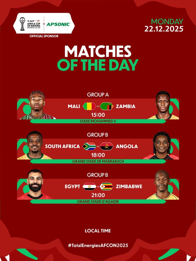 CAN 2025 :  Programme du jour 